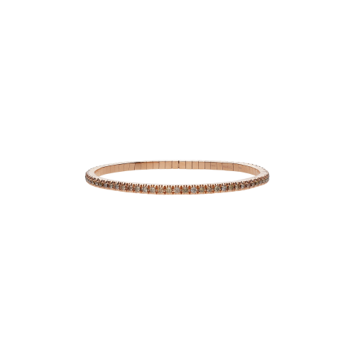 BRACCIALE UOMO TENNIS ELASTICO IN ORO ROSSO E DIAMANTI BROWN - TENBRORBROWOR9KT - TENBRORBROWOR9KT