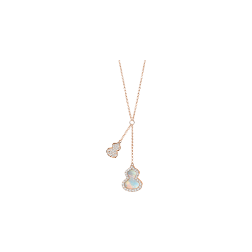 COLLANA PETITE WULU IN ORO ROSA CON DIAMANTI E MADREPERLA - WUNPT8BRGMP