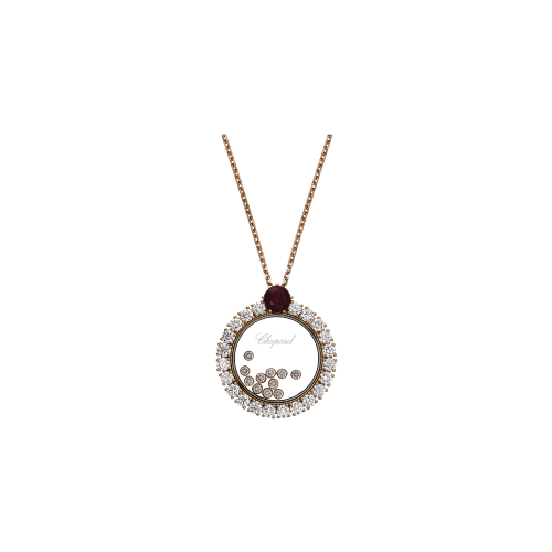 CHOPARD - PENDENTE CON CATENA, ORO ROSA ETICO, DIAMANTI, RUBINO - 799466-5901 - 799466-5901