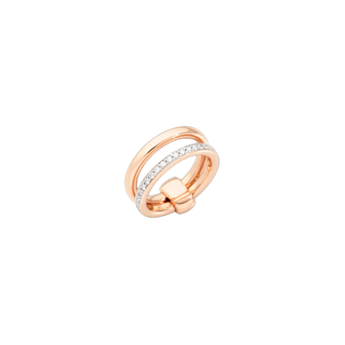 ANELLO A FASCIA POMELLATO TOGETHER IN ORO ROSA E  DIAMANTI - PAC0100O7WHRDB000 - PAC0100O7WHRDB000