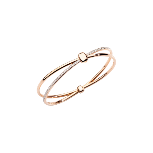 BANGLE POMELLATO TOGETHER IN ORO ROSA CON DIAMANTI BIANCHI SU ORO ROSA RODIATO BIANCO - PBC3070O7WHRDB000 - PBC3070O7WHRDB000