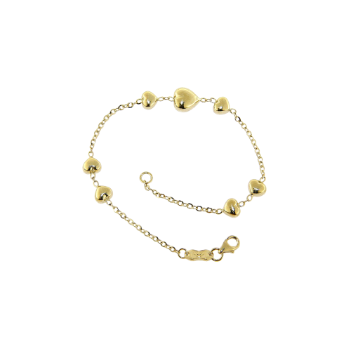 BRACCIALE CUORI IN ORO GIALLO - 166118