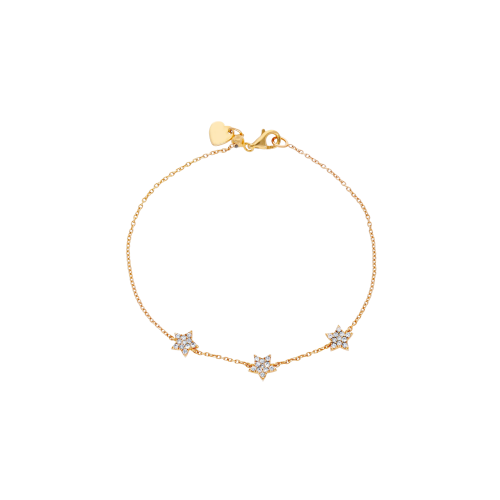 BRACCIALE IN ORO ROSA CON STELLE IN PAVÈ DI DIAMANTI - 248407