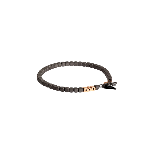 BRACCIALE CUBY DAD IN ORO ROSSO 9 KT E CORNETTO NERO - MINBRTRGCUPDAD - MINBRTRGCUPDAD