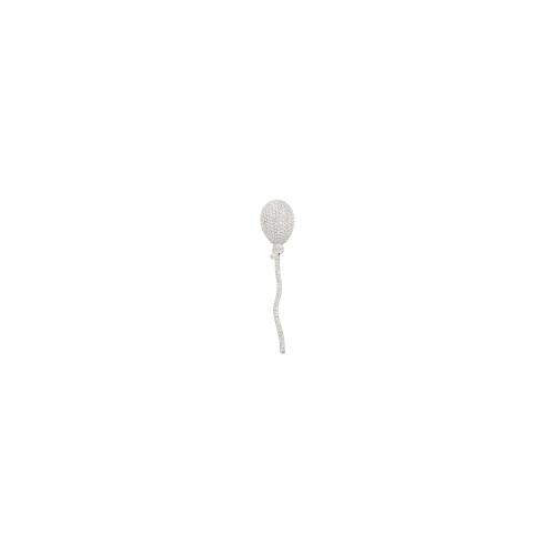 MONO ORECCHINO PALLONCINO MIDI IN ORO BIANCO E PAVÉ DI DIAMANTI - PG0786MB010