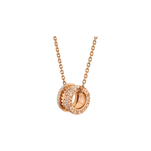 COLLANA B.ZERO1 ROCK IN ORO ROSA E PAVÉ DI DIAMANTI - CL859872 - CL859872