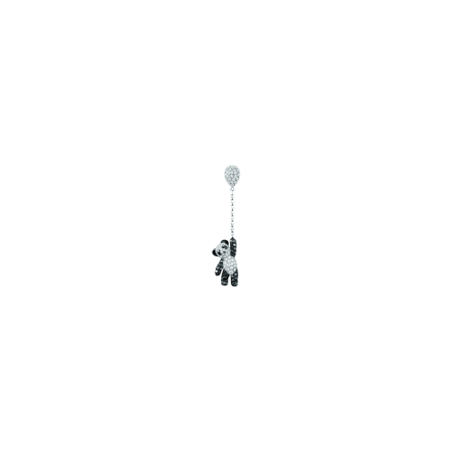 ORECCHINO SINGOLO MINI CLASSIC BO BO IN ORO BIANCO CON DIAMANTI BIANCHI E NERI - BBE50CMWBBK