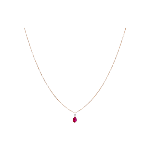 COLLANA IN ORO ROSA CON RUBINO E DIAMANTE - CO069/22-S0