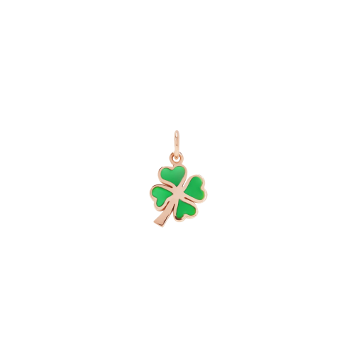 DODO NATURA - CIONDOLO QUADRIFOGLIO IN ORO ROSA E SMALTO CATTEDRALE VERDE - DMC3001FOURSEVE9R