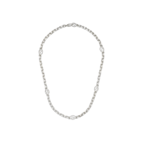 COLLANA CON CATENA INCROCIO GG IN ARGENTO - YBB759703001 - YBB759703001