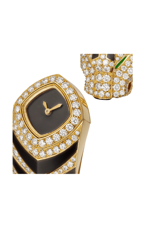 LA PANTHÈRE DE CARTIER, ORO GIALLO, DIAMANTI, SMERALDO, MISURA 17, QUARZO - HPI01747