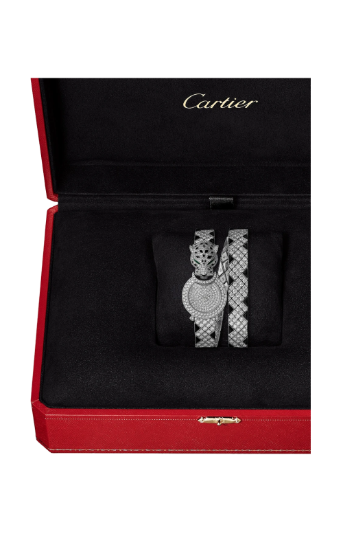 LA PANTHÈRE DE CARTIER, ORO BIANCO, DIAMATNI, SMERALDO, QUARZO - HPI01383