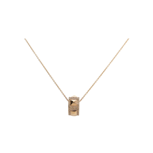 PENDENTE CON CATENA PIRAMIDI IN ORO ROSA E DIAMANTI BROWN - VP29442DBP