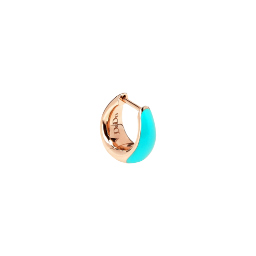 DODO RONDELLE - ORECCHINO SINGOLO RONDELLE IN ARGENTO DORATO ORO ROSA E SMALTO TURCHESE - DHC3006RONDETURAG
