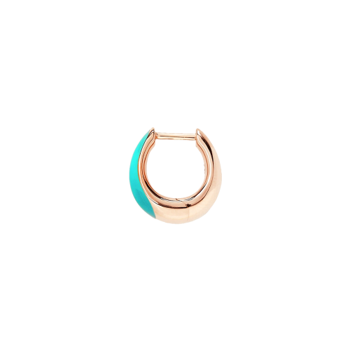 DODO RONDELLE - ORECCHINO SINGOLO RONDELLE IN ARGENTO DORATO ORO ROSA E SMALTO TURCHESE - DHC3006RONDETURAG