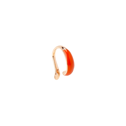 DODO RONDELLE - EARCUFF SINGOLO RONDELLE IN ARGENTO DORATO ORO ROSA E SMALTO ARANCIO - DHC3007RONDERORAG