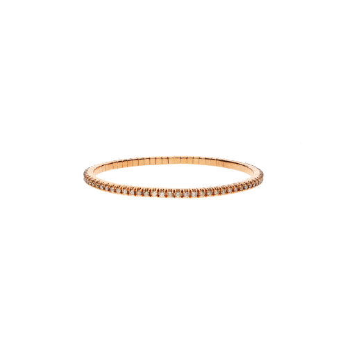 BRACCIALE TENNIS LOOP IN ORO ROSSO 9 KT E DIAMANTI BROWN - TENBRBORBROW9KT_74 - TENBRBORBROW9KT