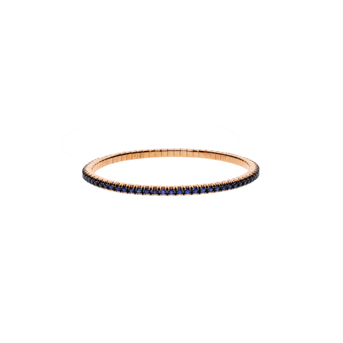 BRACCIALE TENNIS ELASTICO IN ORO ROSA E ZAFFIRI BLU - TENBRORZAF9KT
