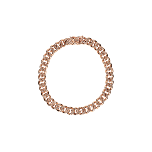 BRACCIALE UOMO GROUMETTE IN ORO ROSSO E DIAMANTI BROWN - GROUBRORBROWSN9KT_74 - GROUBRORBROWSN9KT