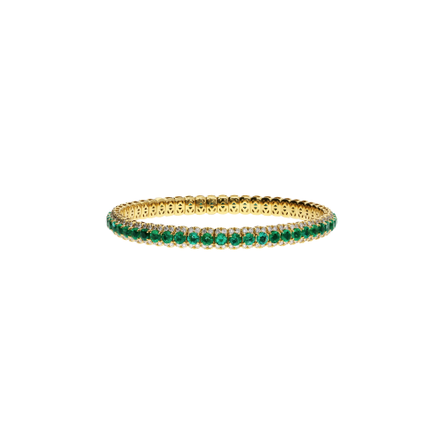 BRACCIALE TENNIS IN ORO GIALLO CON DIAMANTI E SMERALDI - 1PU1482143/54/5