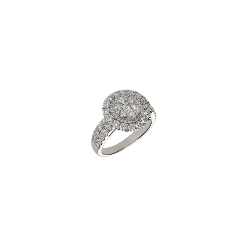 ANELLO ROSETTA IN ORO BIANCO CON PAVÉ DI DIAMANTI - 1AN0271595/1