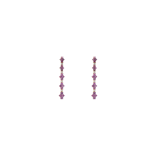 ORECCHINI PENDENTI IN ORO BIANCO CON DIAMANTI E ZAFFIRI ROSA - 1PE1790100/6