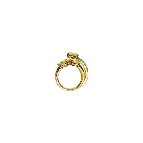 ANELLO RAMI IN ORO GIALLO CON  DIAMANTI FANCY YELLOW - VRH03157DY