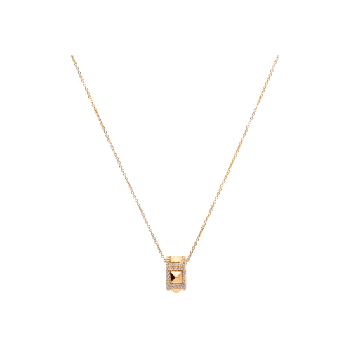 PENDENTE PIRAMIDI CON CATENA IN ORO ROSA E DIAMANTI - VP29442DP