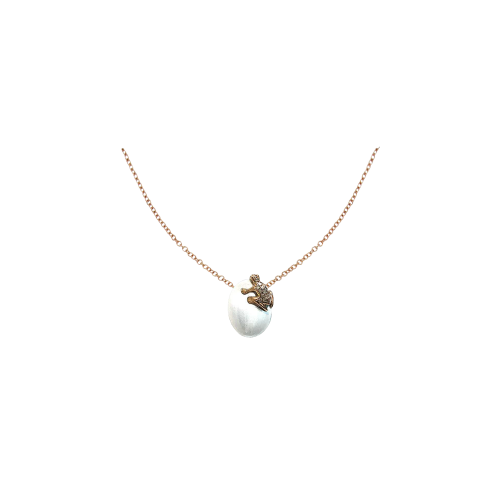 COLLANA HAPPY FROG CON ELEMENTO BIANCO ORO ROSA E DIAMANTI - DHF02CATBRRDI - DHF02CATBRRDI