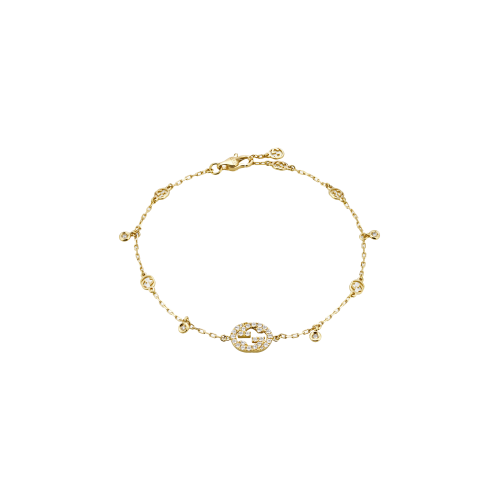 BRACCIALE GUCCI INTERLOCKING CON DIAMANTI - YBA729403002