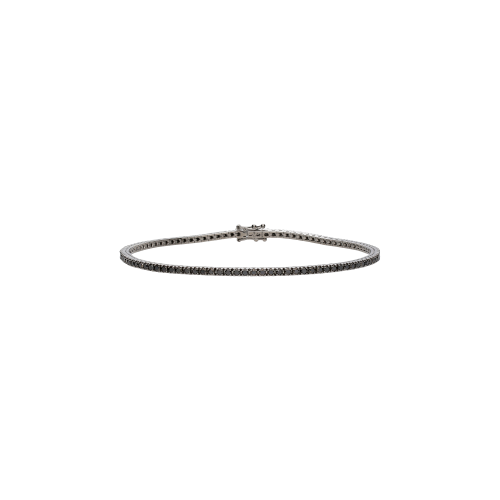 BRACCIALE TENNIS IN ORO BRUNITO CON DIAMANTI NERI - 329-PRE-C-U