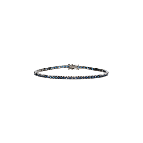 BRACCIALE TENNIS IN ORO BIANCO CON ZAFFIRI BLU - 329-PRE-F-U