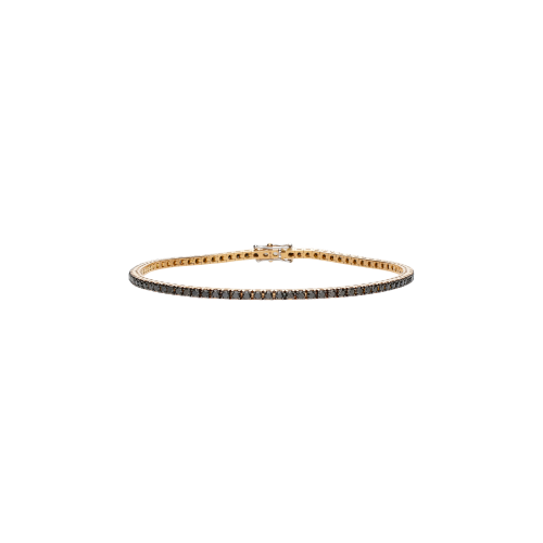 BRACCIALE TENNIS IN ORO ROSA E DIAMANTI NERI - 329-L1051-D-U