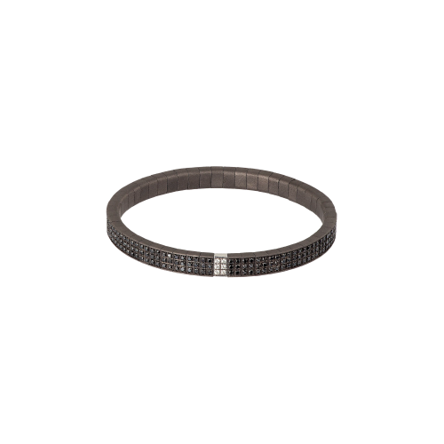 BRACCIALE LOOP IN TITANIO, DIAMANTI BLACK, ORO BIANCO 18 KT E DIAMANTI WHITE - SPRBRT53WBR - SPRBRT53WBR