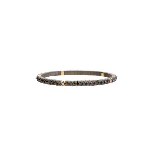 BRACCIALE TENNIS UOMO LOOP IN TITANIO E ORO ROSSO CON DIAMANTI BLACK E DIAMANTI WHITE - TENBRTBR5GBR5PT - TENBRTBR5GBR5PT