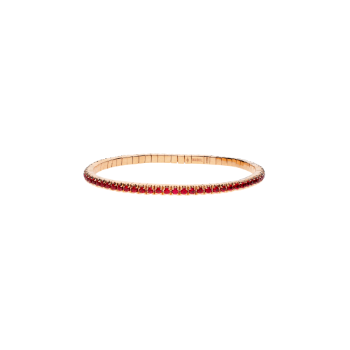 BRACCIALE TENNIS ELASTICO IN ORO ROSSO E RUBINI - TENBRORRU9KT - TENBRORRU9KT