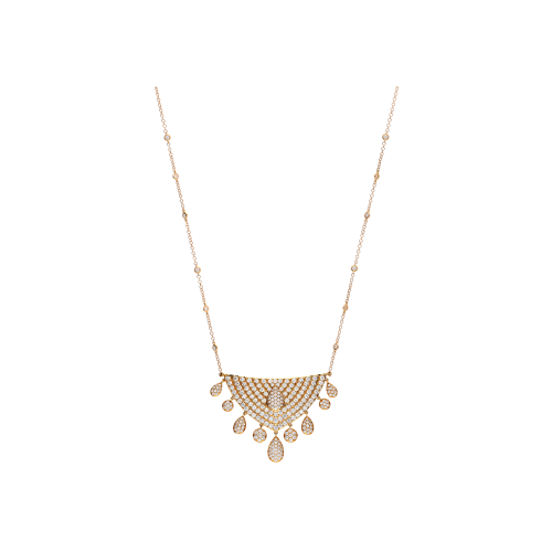 COLLANA IN ORO ROSA CON PENDENTE FULL PAVÉ DI DIAMANTI - 1GA0270156/1