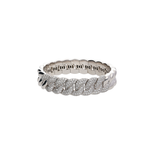 BRACCIALE GROUMETTE SEMIRIGIDO IN ORO BIANCO E DIAMANTI - 1PU1790029/S/2