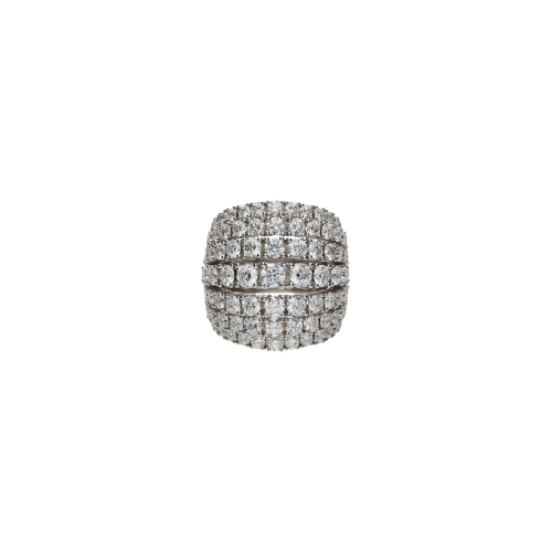 ANELLO BOMBATO IN ORO BIANCO FULL PAVÉ DI DIAMANTI - 1AN1790005/3