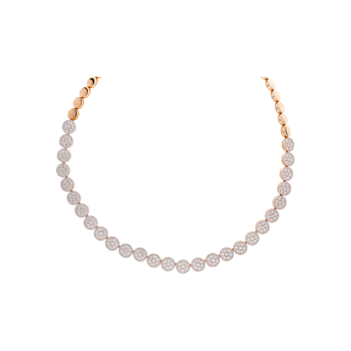 COLLANA GIROCOLLO IN ORO ROSA CON ELEMENTI IN PAVÉ DI DIAMANTI - 1GA0270274/1