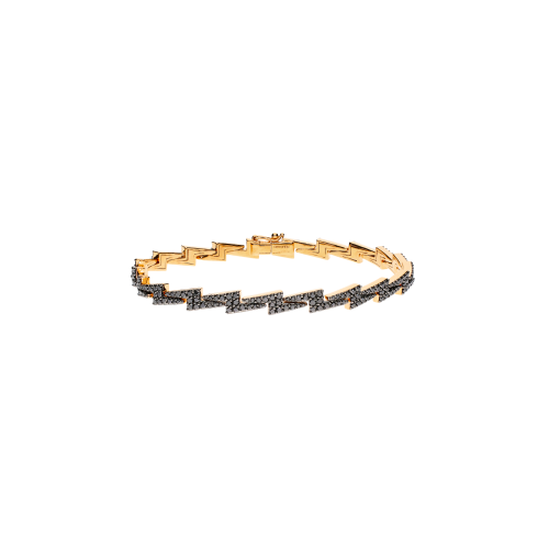 BRACCIALE TENNIS THUNDER IN ORO ROSA CON PAVÉ DI DIAMANTI NERI - VB29493DK195P