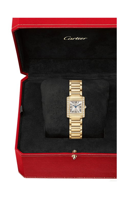 TANK FRANÇAISE, MODELLO PICCOLO, ORO GIALLO, DIAMANTI, QUARZO - WJTA0062