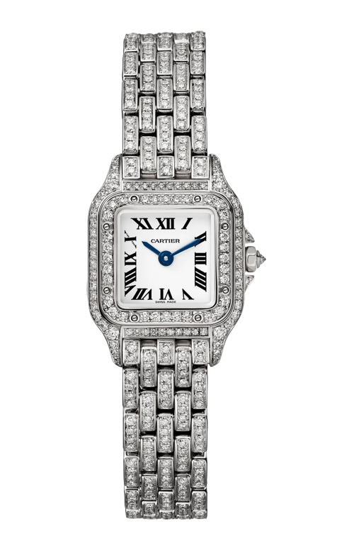 PANTHÈRE DE CARTIER MODELLO MINI, ORO BIANCO, DIAMANTI, QUARZO - HPI01641