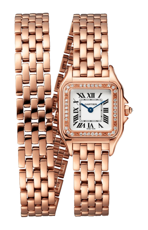 PANTHÈRE DE CARTIER MODELLO PICCOLO, ORO ROSA, DIAMANTI, QUARZO - WJPN0069