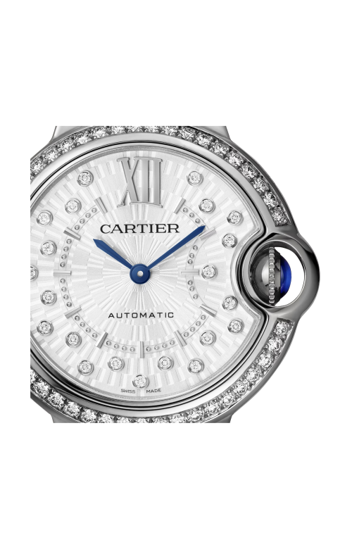 BALLON BLEU DE CARTIER 33 MM, AUTOMATICO, ACCIAIO, DIAMANTI - W4BB0035