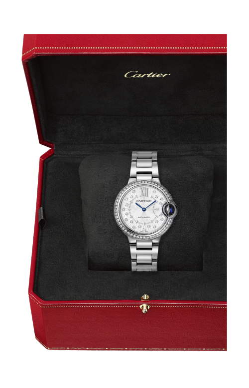 BALLON BLEU DE CARTIER 33 MM, AUTOMATICO, ACCIAIO, DIAMANTI - W4BB0035