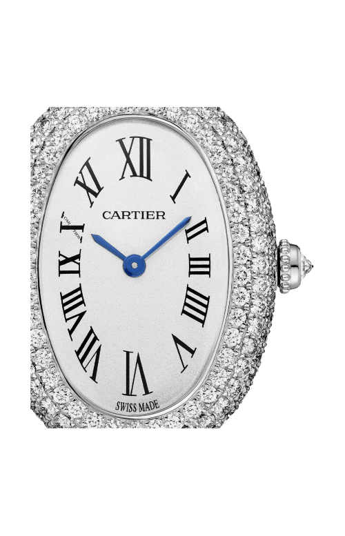 BAIGNOIRE DE CARTIER MODELLO PICCOLO, ORO BIANCO, DIAMANTI, QUARZO - WJBA0020