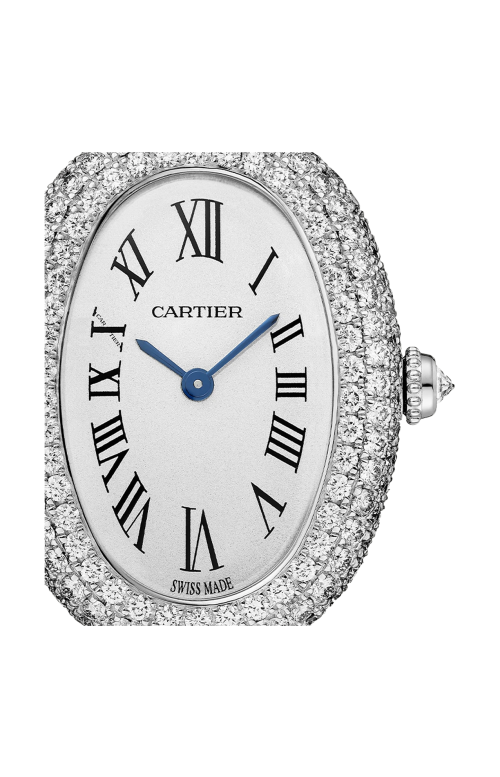 BAIGNOIRE DE CARTIER MODELLO PICCOLO, ORO BIANCO, DIAMANTI, QUARZO - WJBA0021