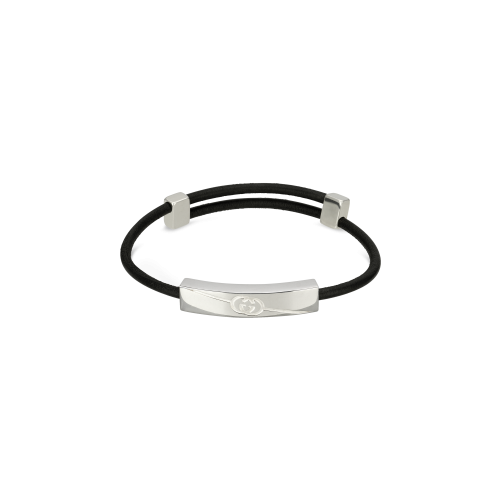 BRACCIALE GUCCI TAG IN ARGENTO E CORDONE - YBA774464001 - YBA774464001