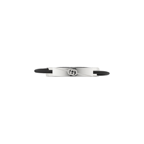 BRACCIALE GUCCI TAG IN ARGENTO E CORDONE - YBA774464001 - YBA774464001